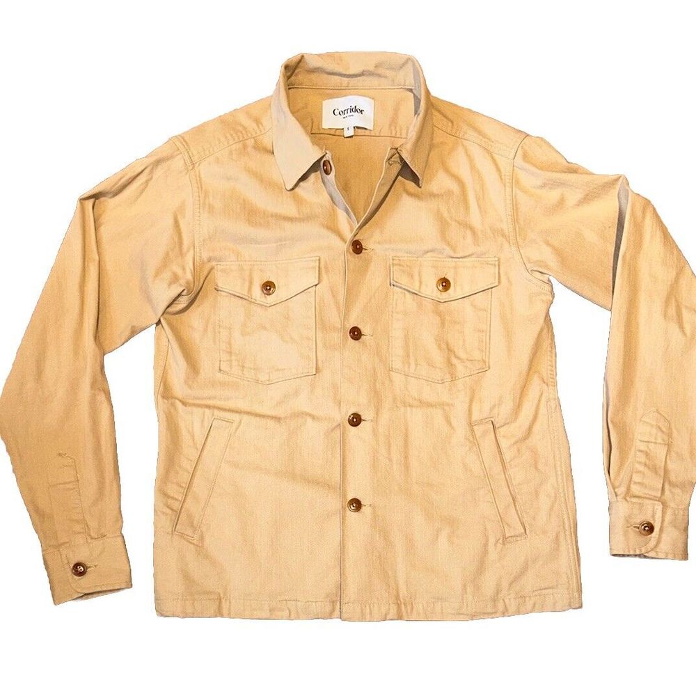 Corridor Nyc Utility Jacket Lightweight Chore Military Shacket Herringbone Sz S